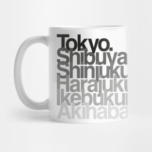 Tokyo Districts (greys) Mug